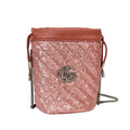 Pre-Owned Gucci Pink Sequin Crossbody Bucket Bag, Item  N18418622
