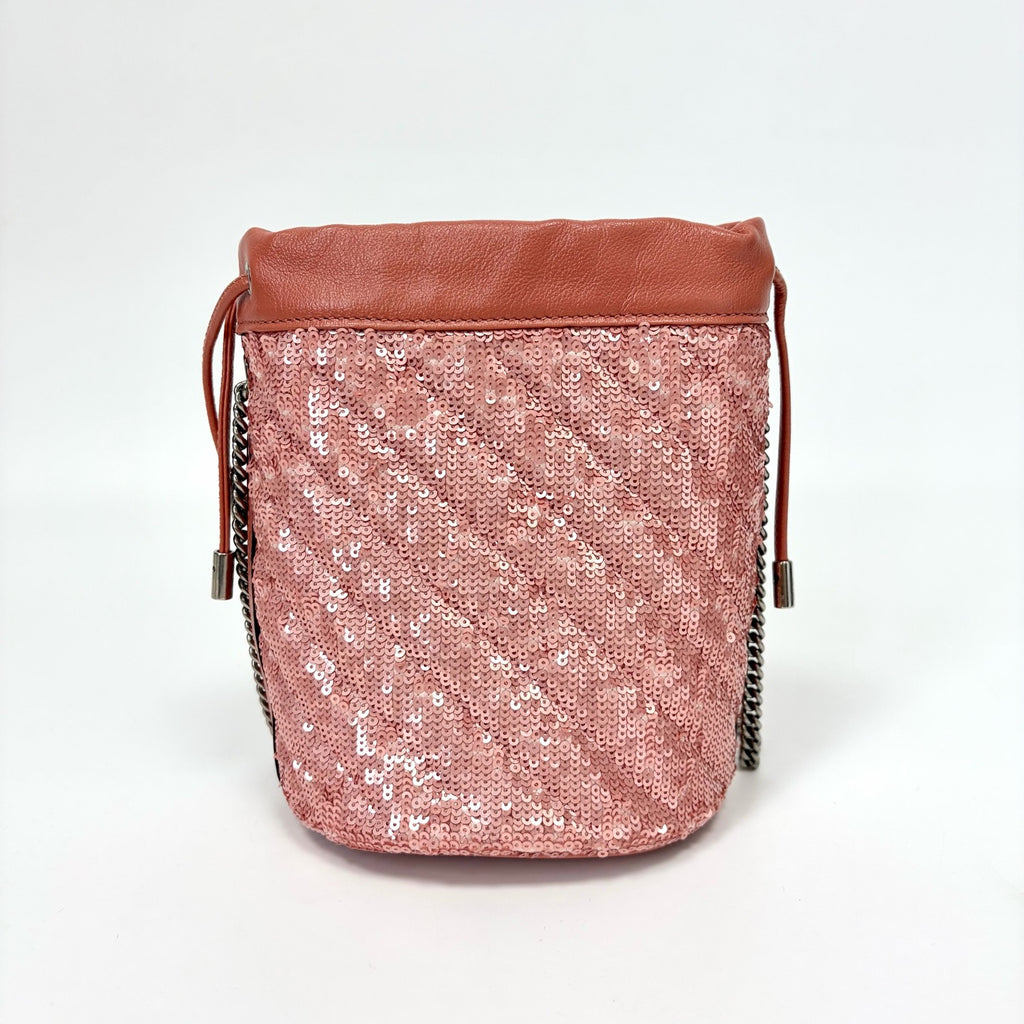Pre-Owned Gucci Pink Sequin Crossbody Bucket Bag, Item  N18418622