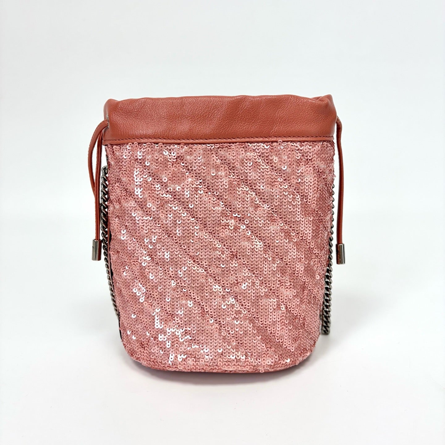 Pre-Owned Gucci Pink Sequin Crossbody Bucket Bag, Item  N18418622