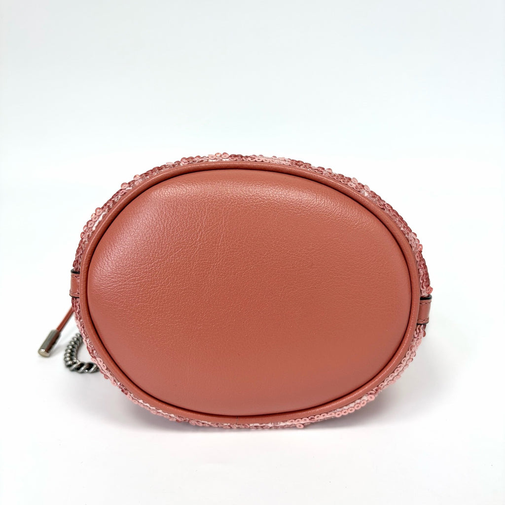 Pre-Owned Gucci Pink Sequin Crossbody Bucket Bag, Item  N18418622