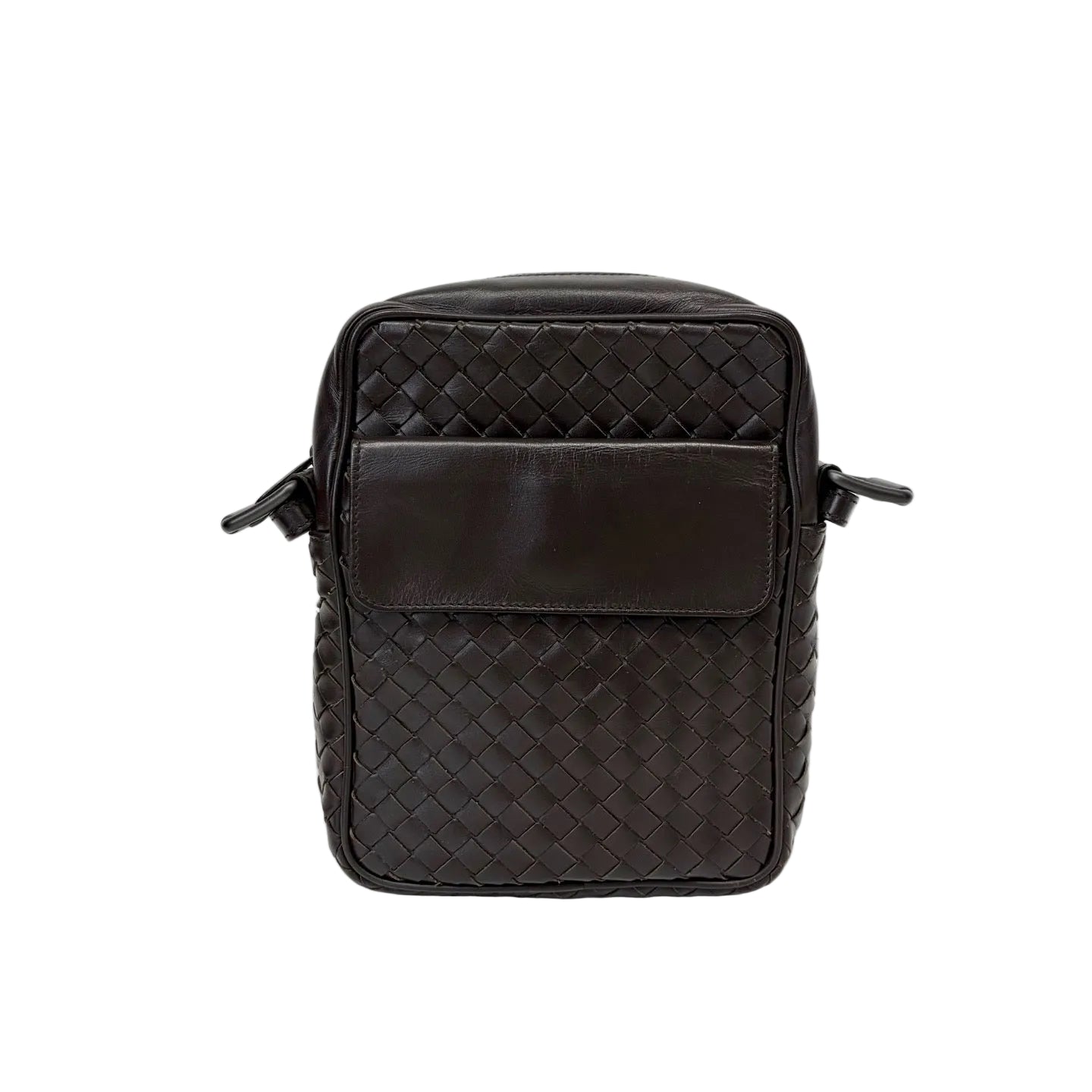 Pre-Owned Bottega Veneta Dark Brown Classic Full‑Weave Camera Bag,   N18468071