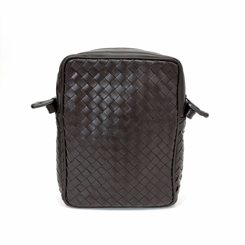 Pre-Owned Bottega Veneta Dark Brown Classic Full‑Weave Camera Bag,   N18468071