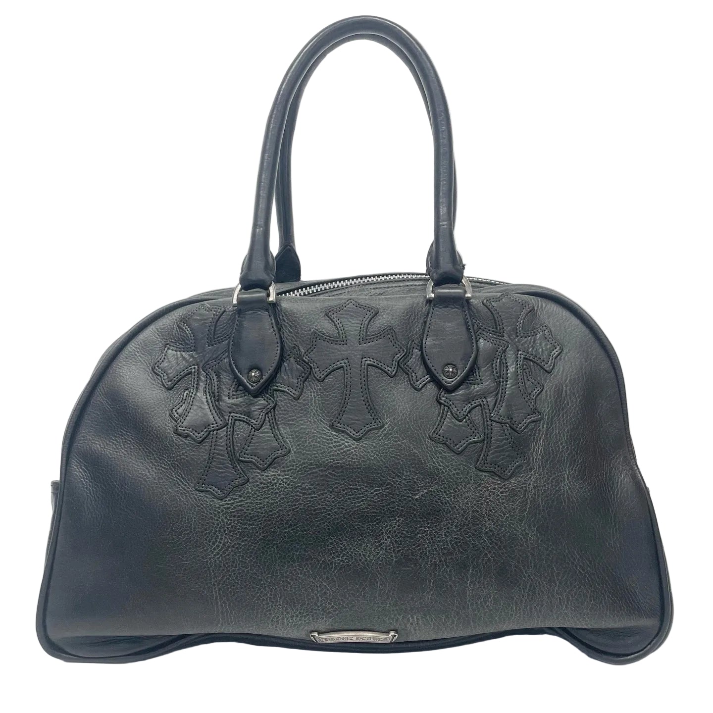 Pre-Owned Chrome Hearts Bowling Bag with 14 Leather Crosses & Over 20 Silver Hardware, Item N218657
