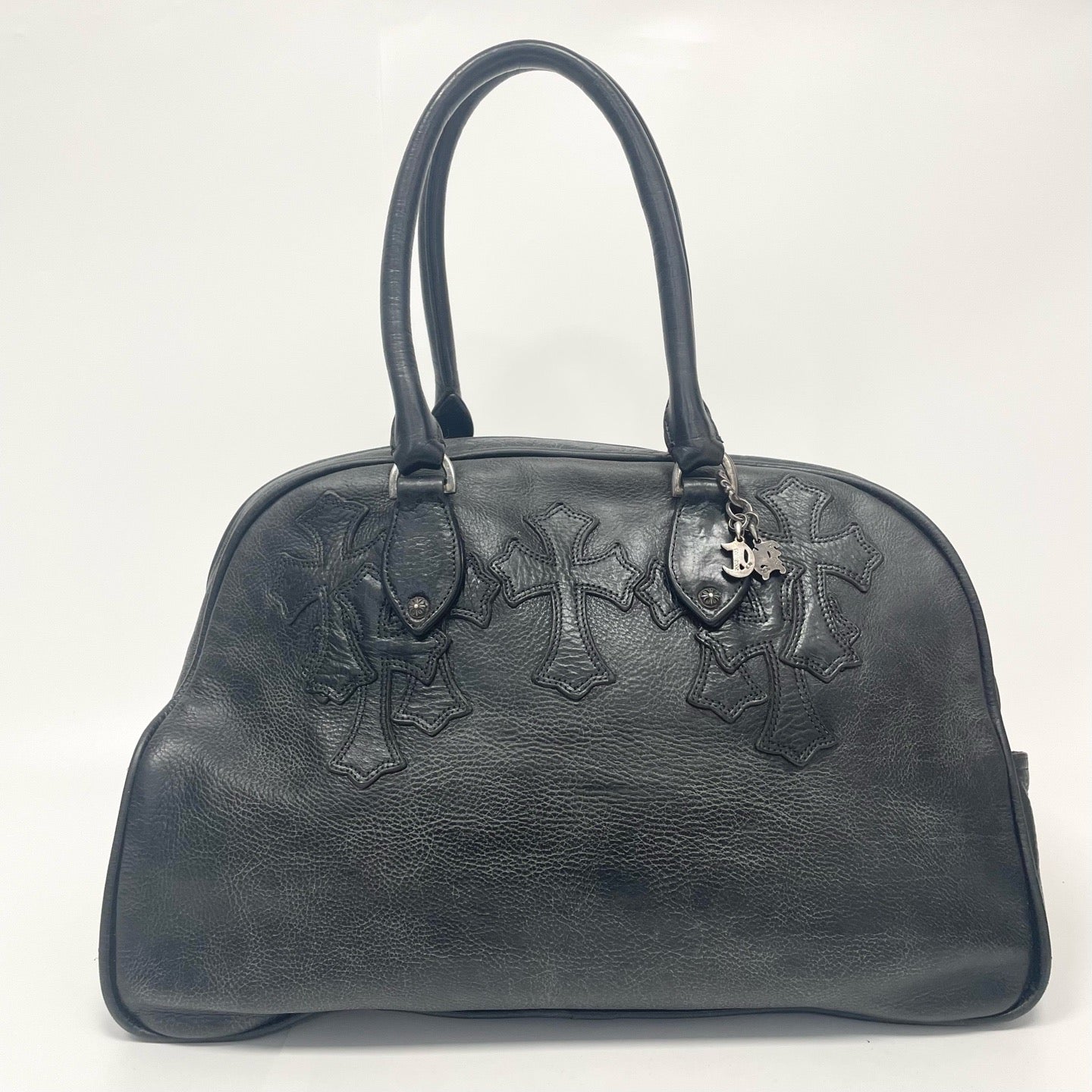 Pre-Owned Chrome Hearts Bowling Bag with 14 Leather Crosses & Over 20 Silver Hardware, Item N218657