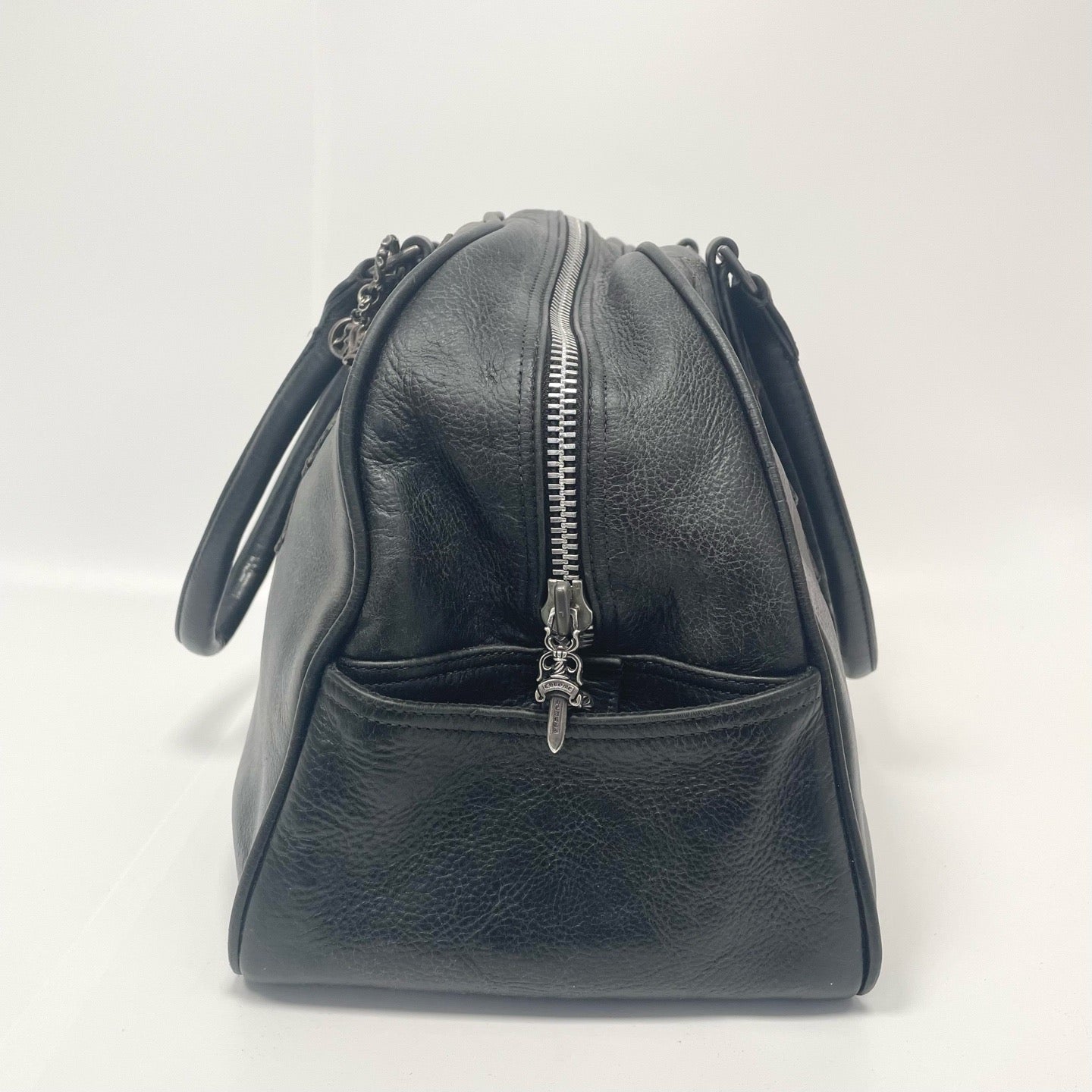 Pre-Owned Chrome Hearts Bowling Bag with 14 Leather Crosses & Over 20 Silver Hardware, Item N218657