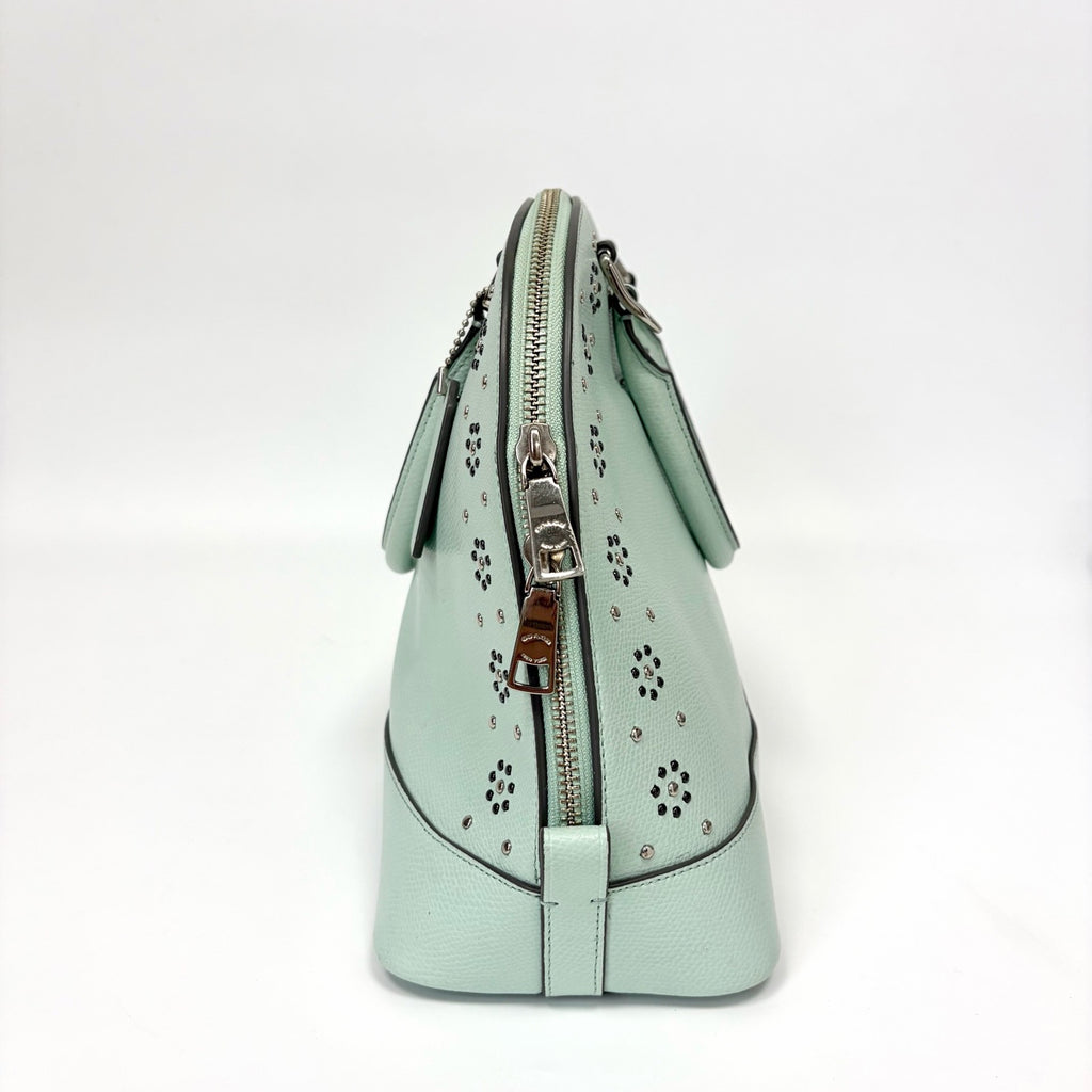 Pre-Owned Coach Blue Lace Shell Bag, Year 2015, Item  N10840086