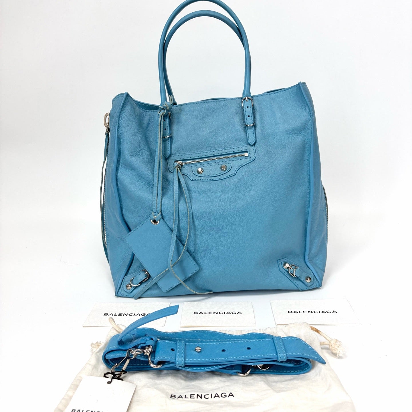 Pre-Owned Balenciaga Blue Fringed Motocross Bag, Item  N20566945