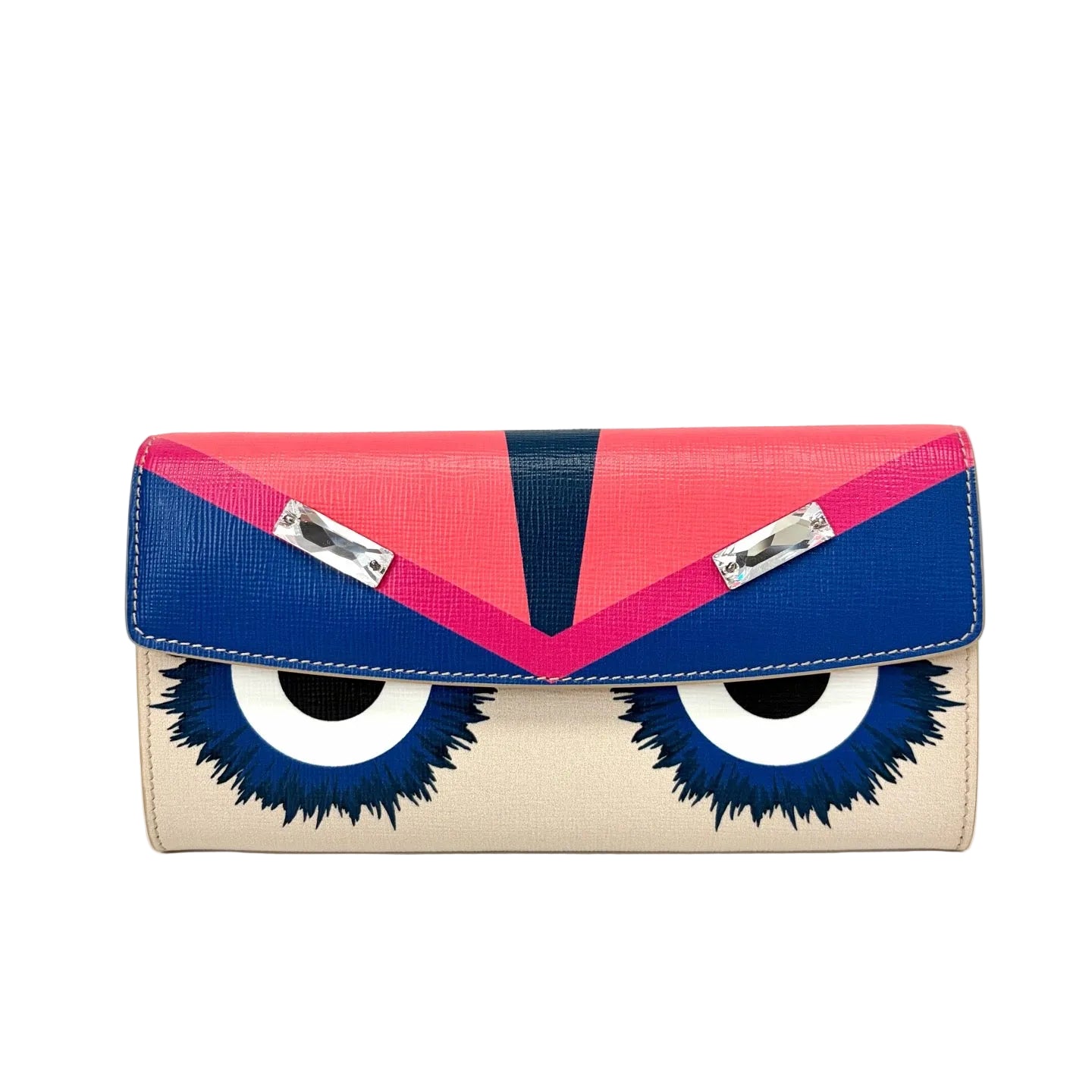 Pre-Owned Fendi Monster Large Rhinestone Long Snap Wallet, Year 2016, Item  N22294752