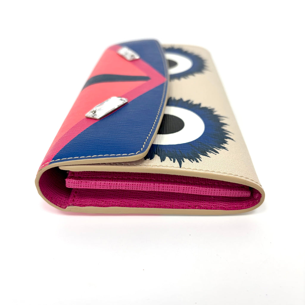 Pre-Owned Fendi Monster Large Rhinestone Long Snap Wallet, Year 2016, Item  N22294752