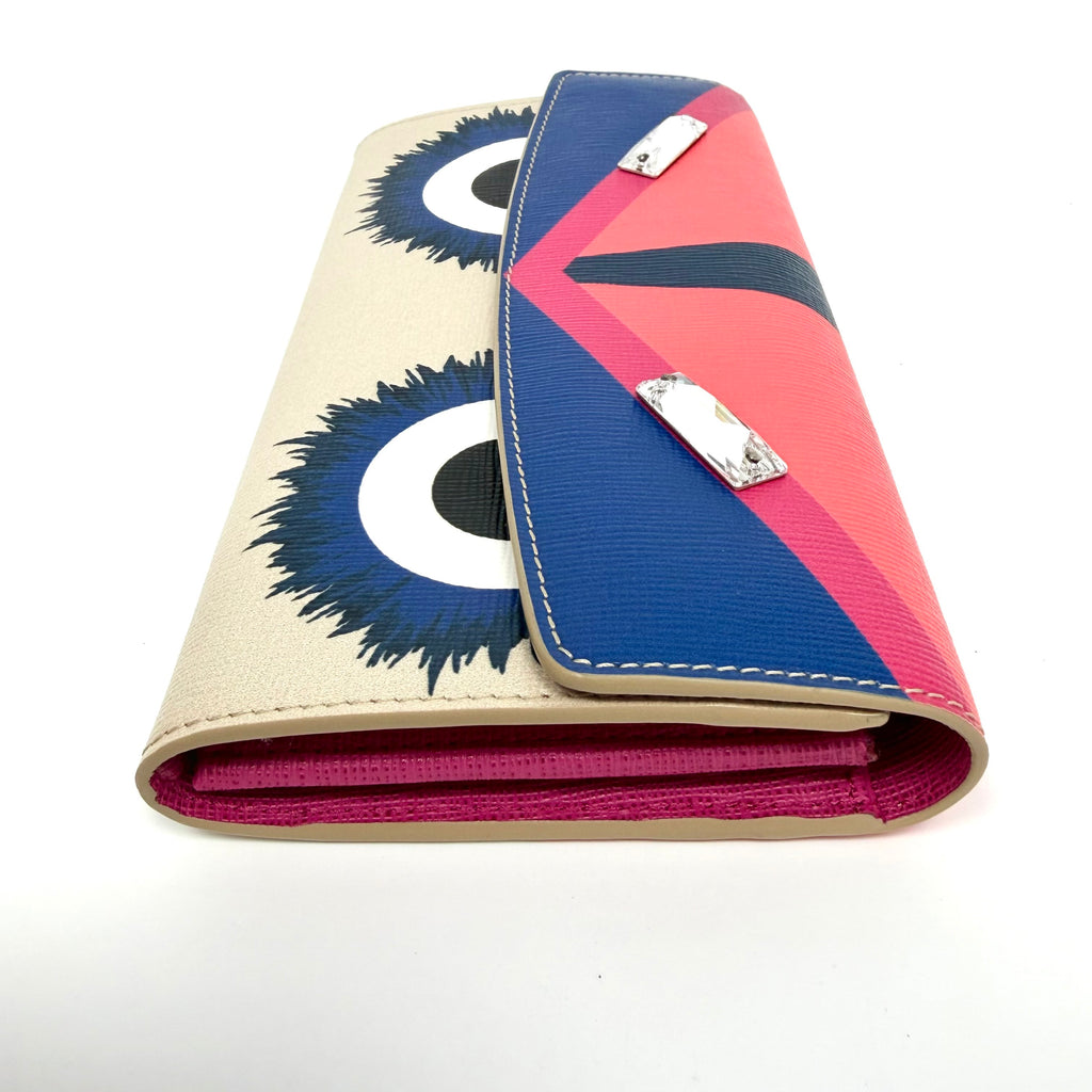 Pre-Owned Fendi Monster Large Rhinestone Long Snap Wallet, Year 2016, Item  N22294752