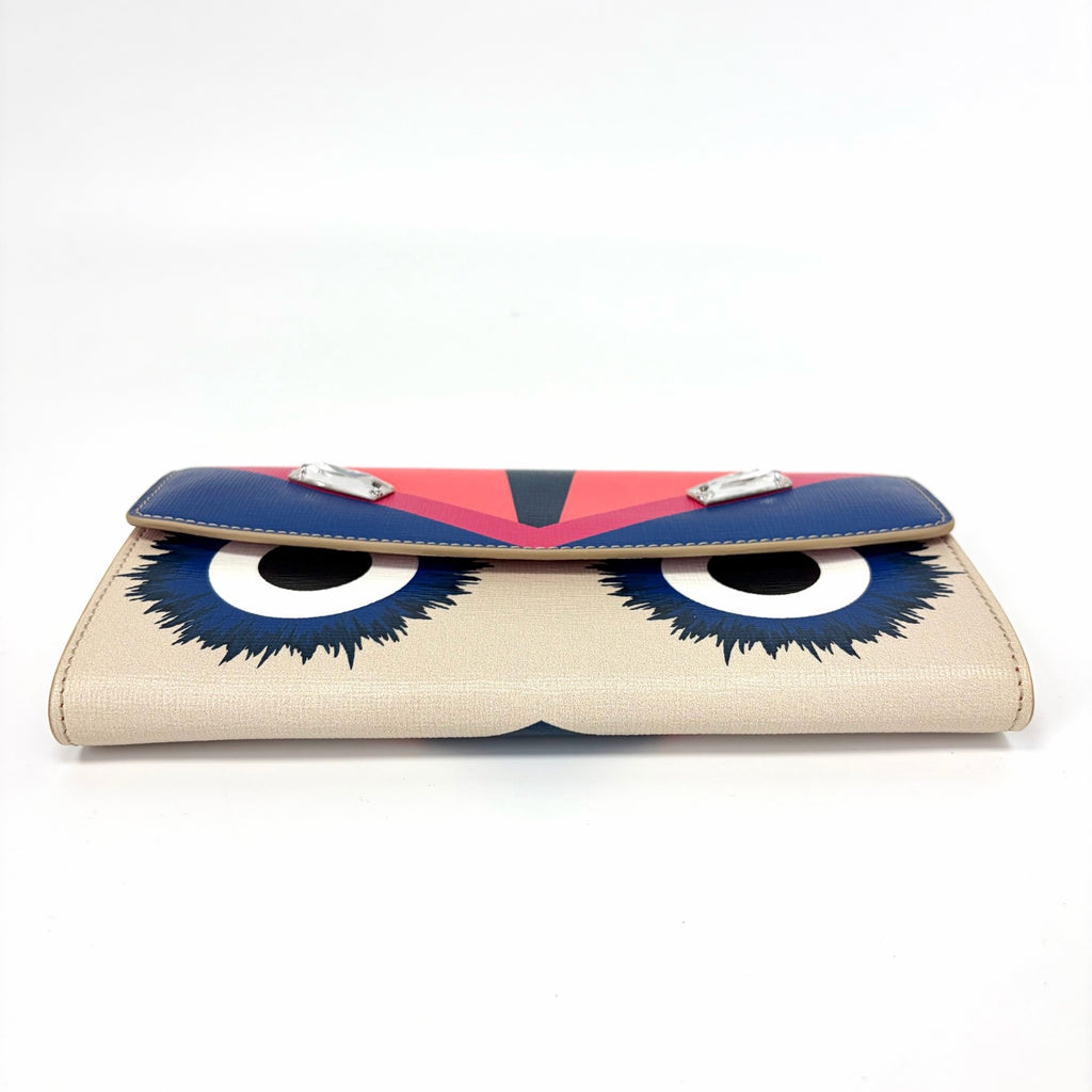 Pre-Owned Fendi Monster Large Rhinestone Long Snap Wallet, Year 2016, Item  N22294752