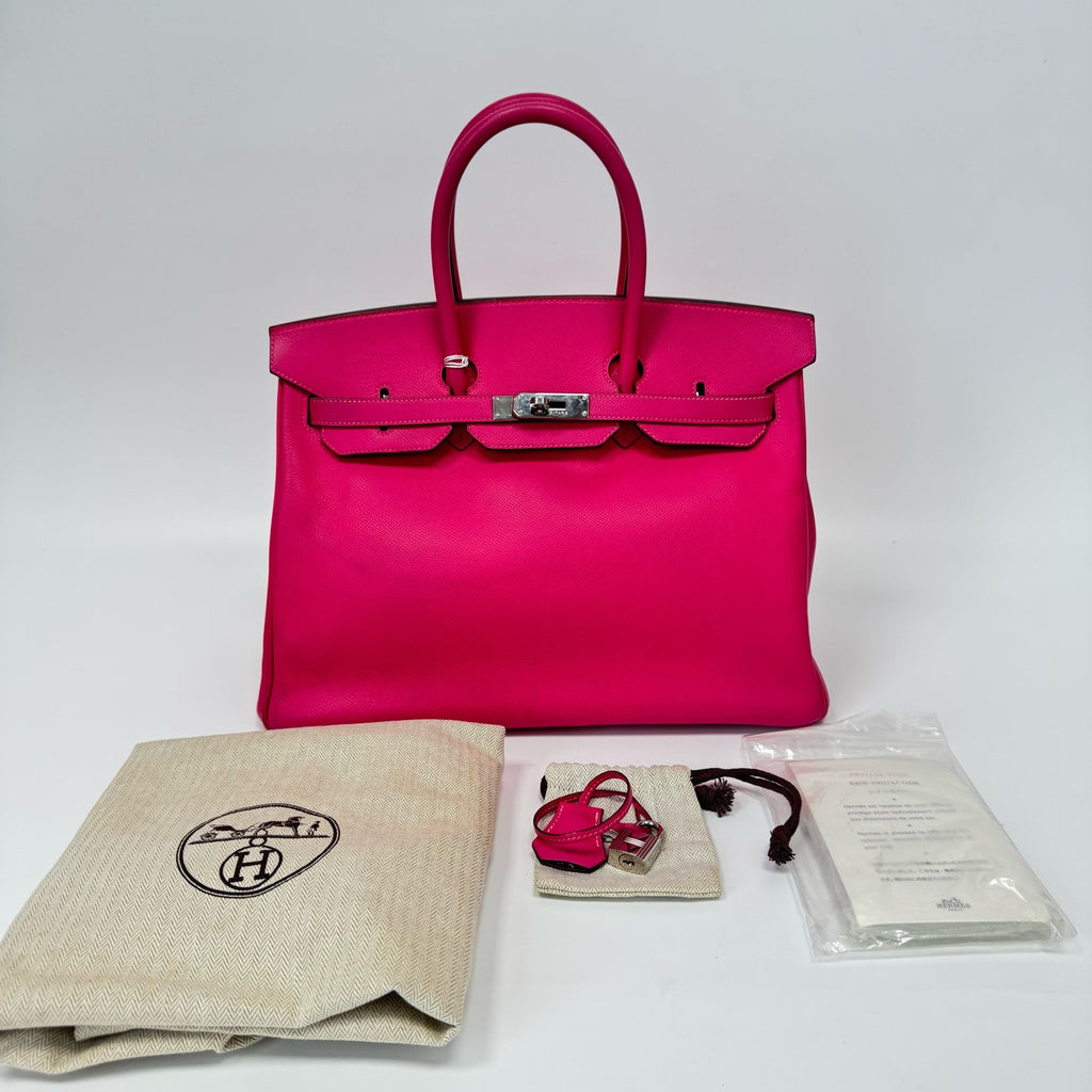 Pre-Owned Hermès Birkin 35, Candy Pink Epsom Leather, Silver Hardware, Square Stamp Year2011, Serial N22191166