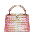Pre-Owned Louis Vuitton Capucines Medium, Himalaya Pink Toned White Nile Crocodile Leather, Serial N22239703