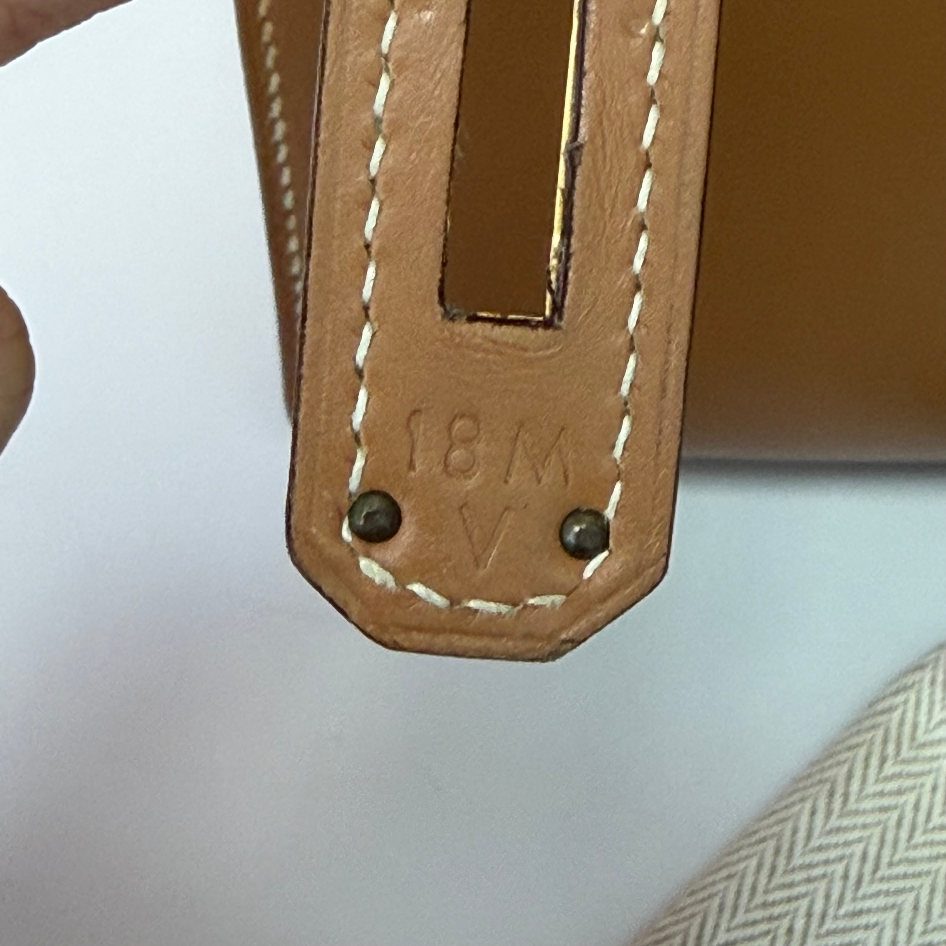 Pre-Owned Hermès Kelly 28, Gold Brown Box Calfskin, Gold Hardware, Hand & Crossbody Bag, Serial  N22239208