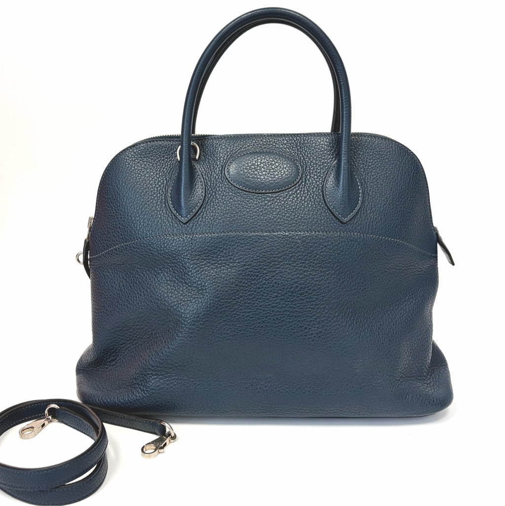 Pre-Owned Hermès Bolide, Blue Nuit Togo Leather, Square StampL  Year 2008, Serial N22171329