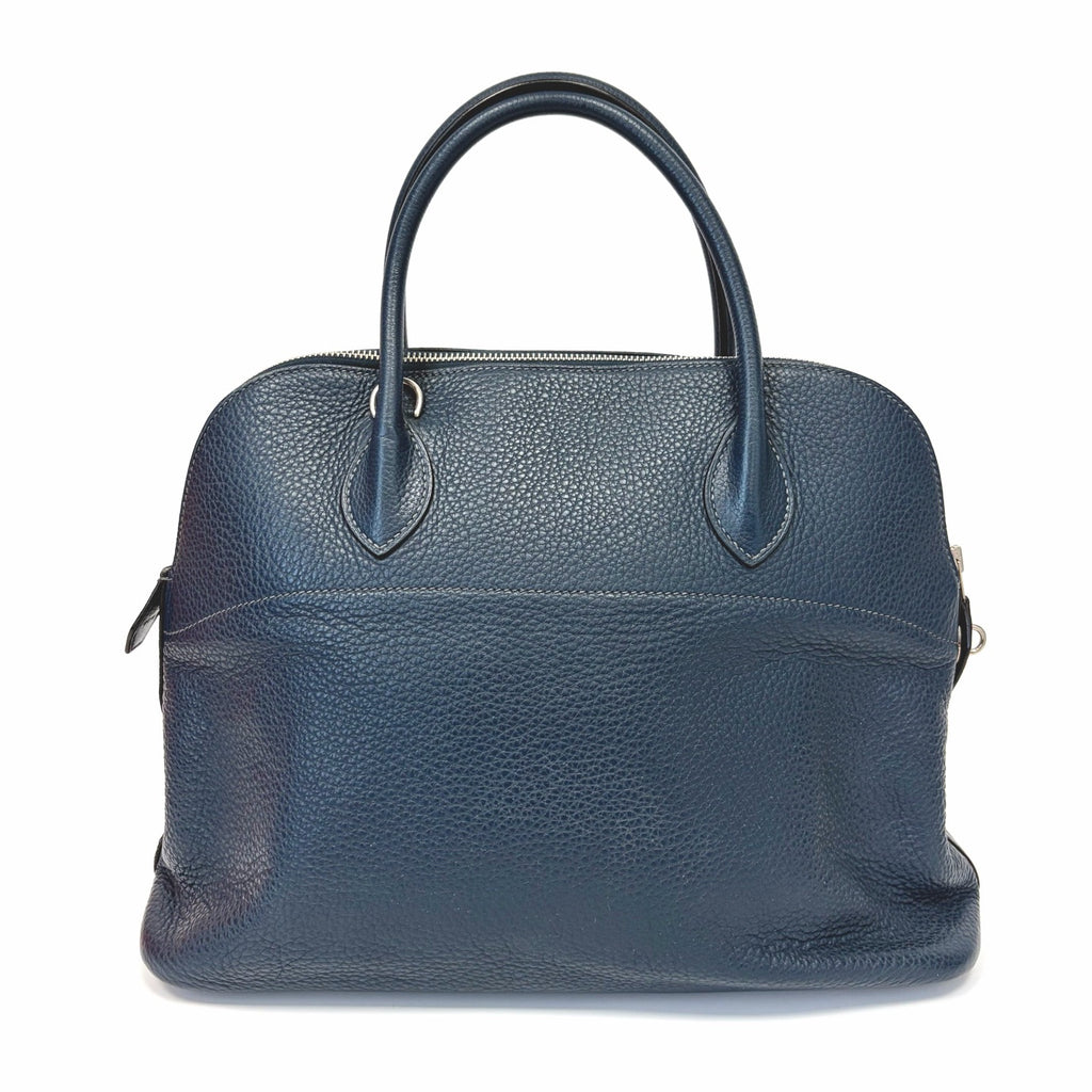 Pre-Owned Hermès Bolide, Blue Nuit Togo Leather, Square StampL  Year 2008, Serial N22171329
