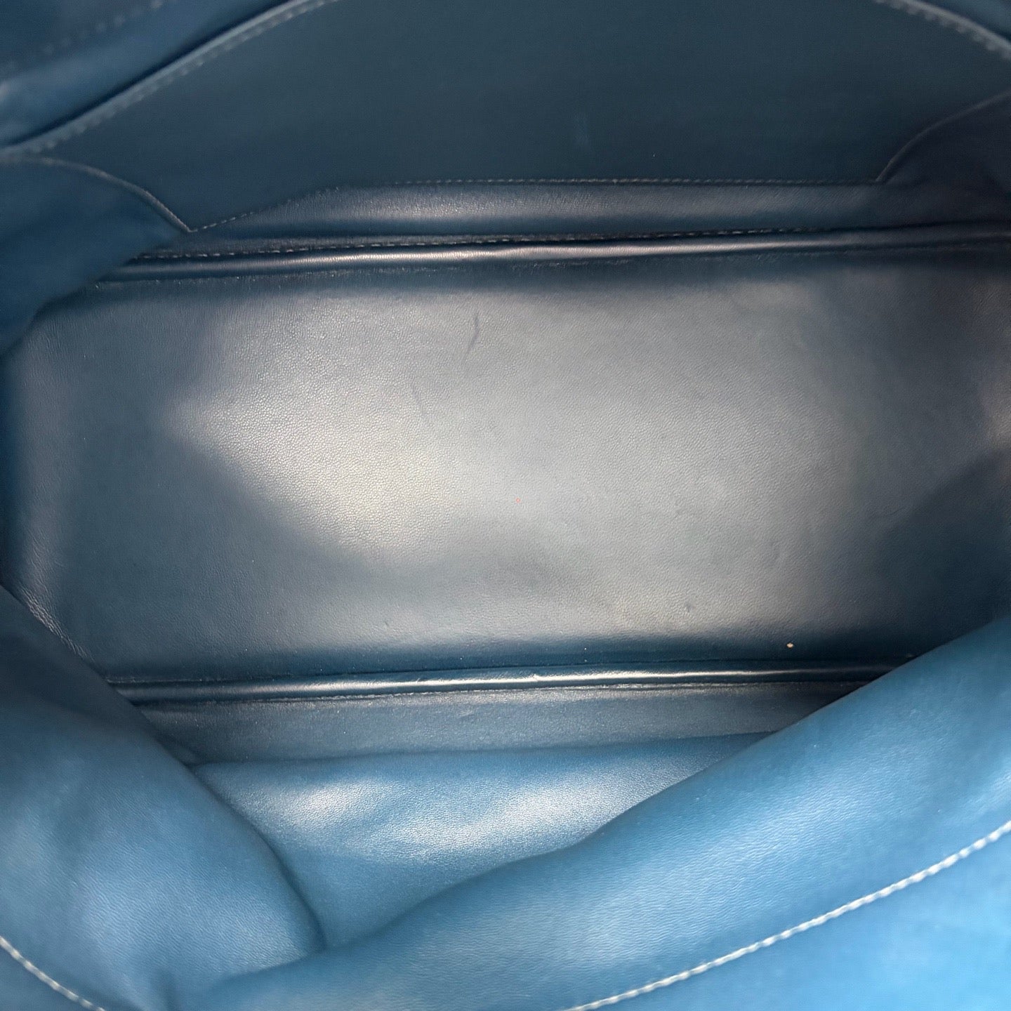 Pre-Owned Hermès Bolide, Blue Nuit Togo Leather, Square StampL  Year 2008, Serial N22171329