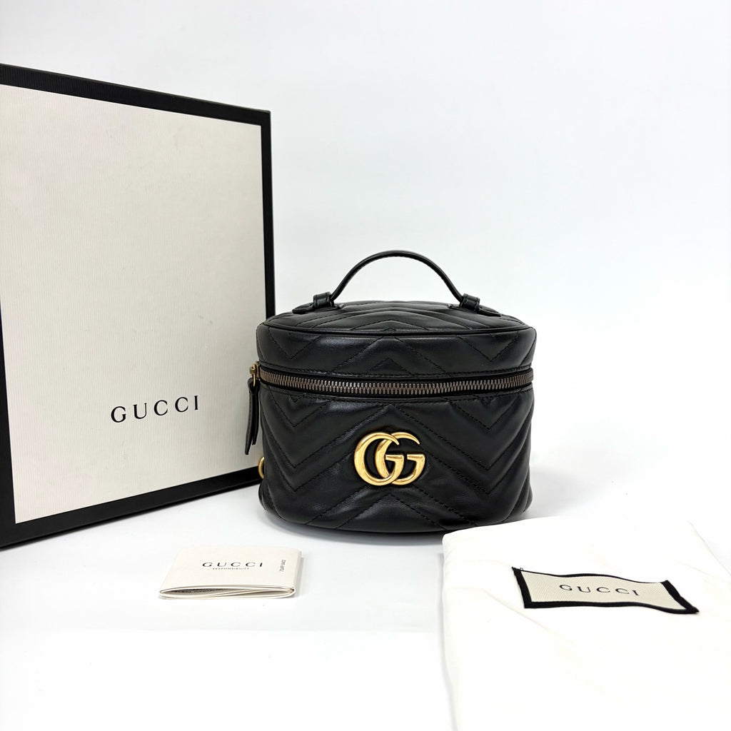 Pre-Owned Gucci GG Marmont Mini Matelasse Leather Cosmetic Backpack Year 2019
