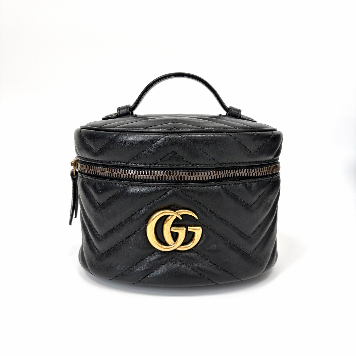 Pre-Owned Gucci GG Marmont Mini Matelasse Leather Cosmetic Backpack Year 2019
