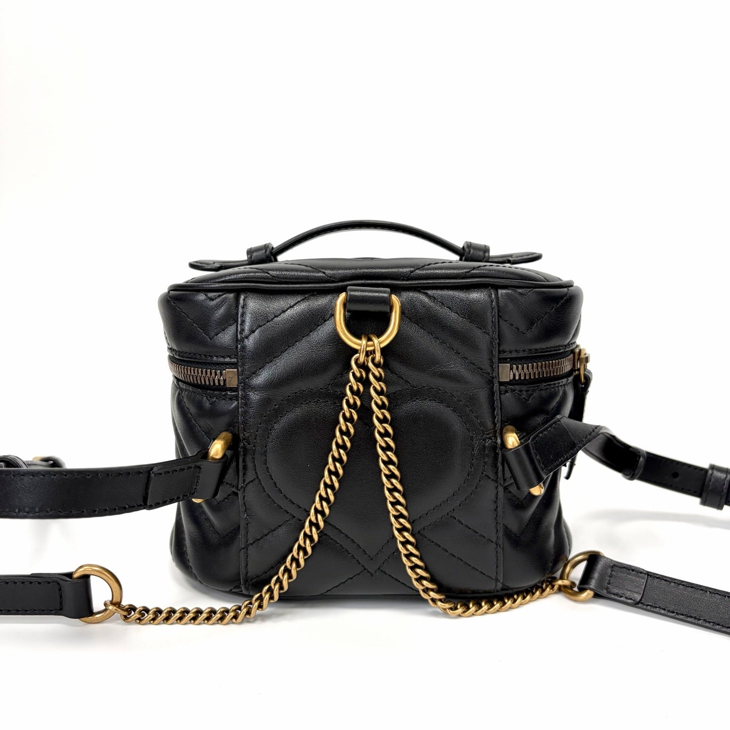 Pre-Owned Gucci GG Marmont Mini Matelasse Leather Cosmetic Backpack Year 2019