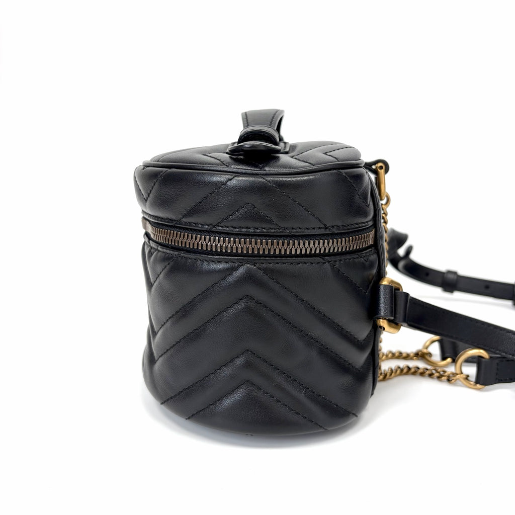 Pre-Owned Gucci GG Marmont Mini Matelasse Leather Cosmetic Backpack Year 2019