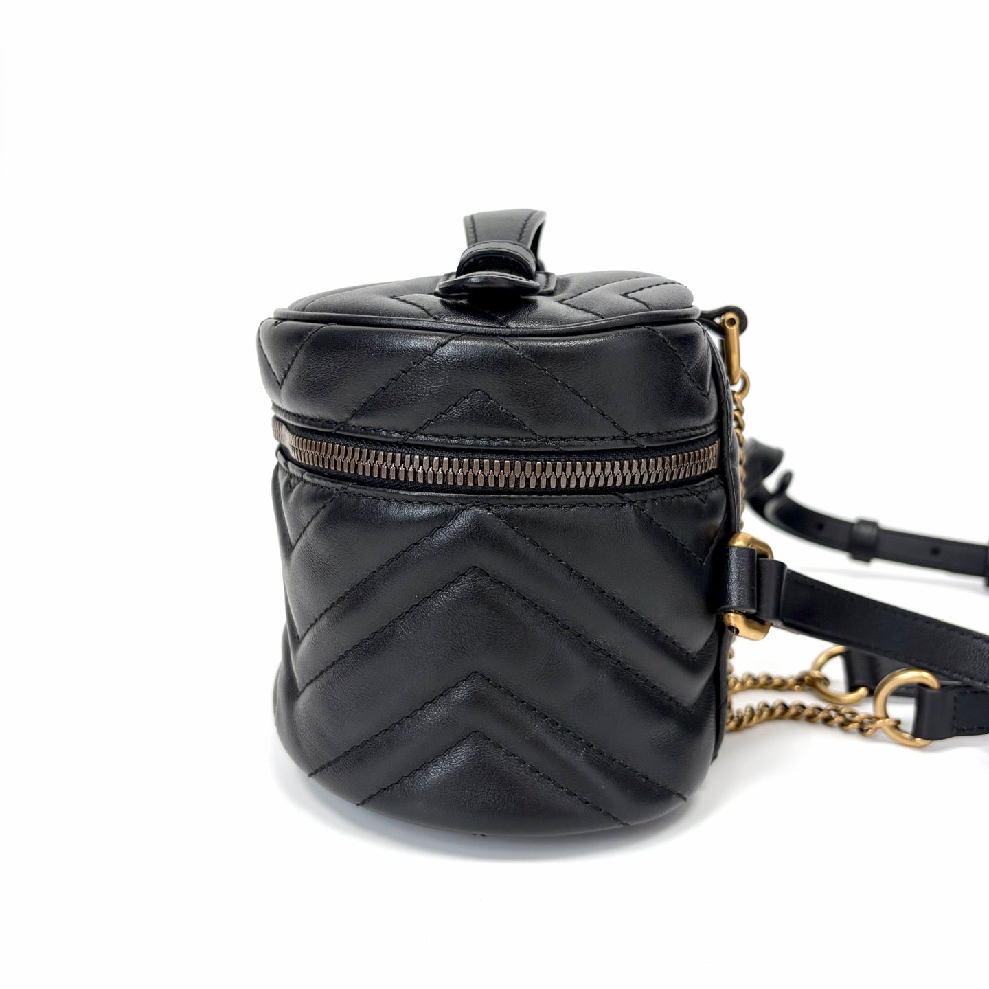 Pre-Owned Gucci GG Marmont Mini Matelasse Leather Cosmetic Backpack Year 2019