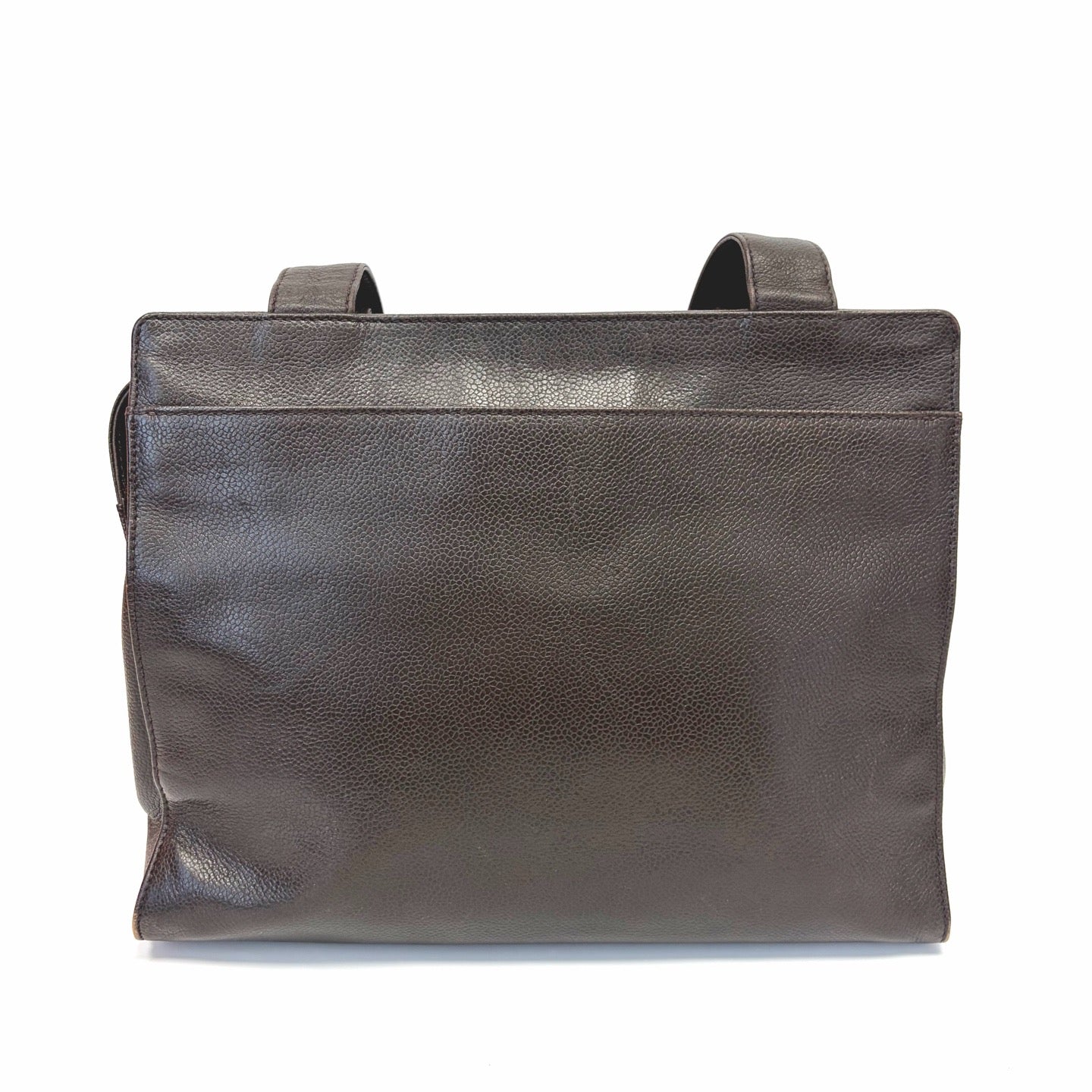 Pre-Owned Chanel Vintage Dark Brown Caviar Leather Document Tote Bag Late 1997 Length 30 N22238690