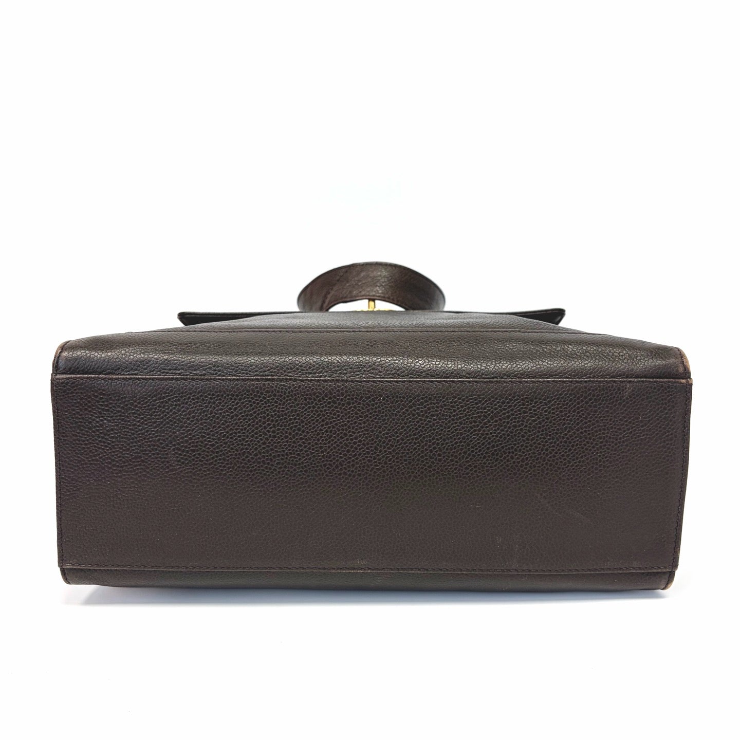 Pre-Owned Chanel Vintage Dark Brown Caviar Leather Document Tote Bag Late 1997 Length 30 N22238690