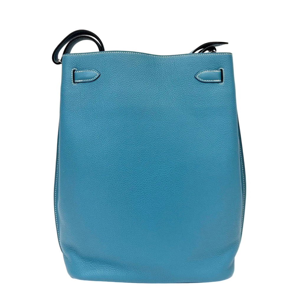 Pre-Owned Hermes So Kelly Blue Jean Togo Leather Silver Hardware P Stamp Late Year 2012 Length 26 N22216167