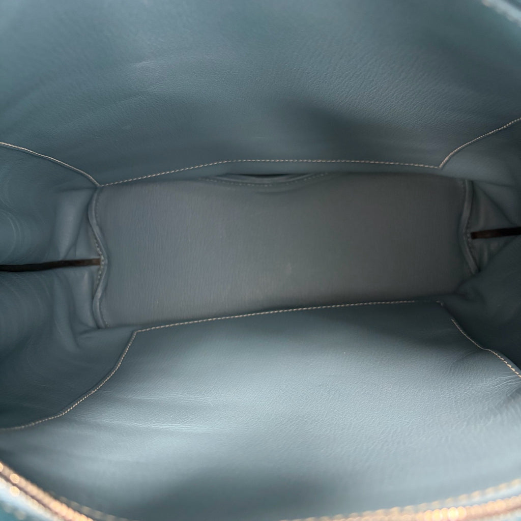 Pre-Owned Hermes So Kelly Blue Jean Togo Leather Silver Hardware P Stamp Late Year 2012 Length 26 N22216167