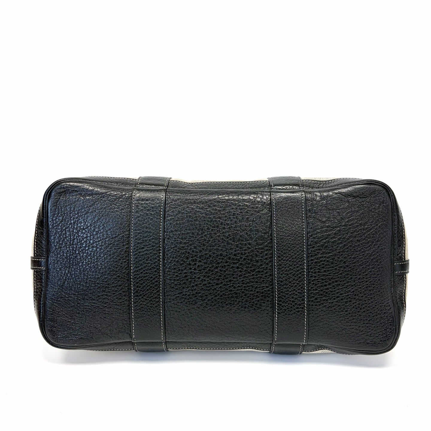 Pre-Owned Hermes Garden Party Canvas & Black Calfskin H Stamp Late Year 2004 Length 36 N22216324