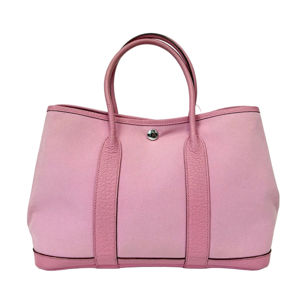 Pre-Owned Hermes Garden Party Canvas Leather Sakura Pink M Stamp Late Year2009 Length 30 N22216062