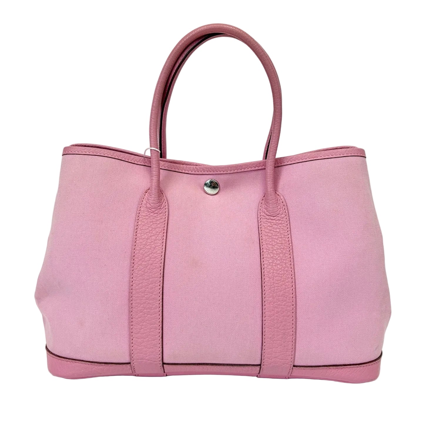 Pre-Owned Hermes Garden Party Canvas Leather Sakura Pink M Stamp Late Year2009 Length 30 N22216062