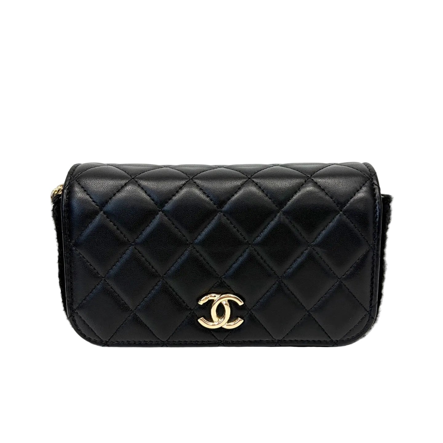 Pre-Owned Chanel Lambskin Splicing WOC Crossbody Bag Late Year2021 Length 16cm N22171901