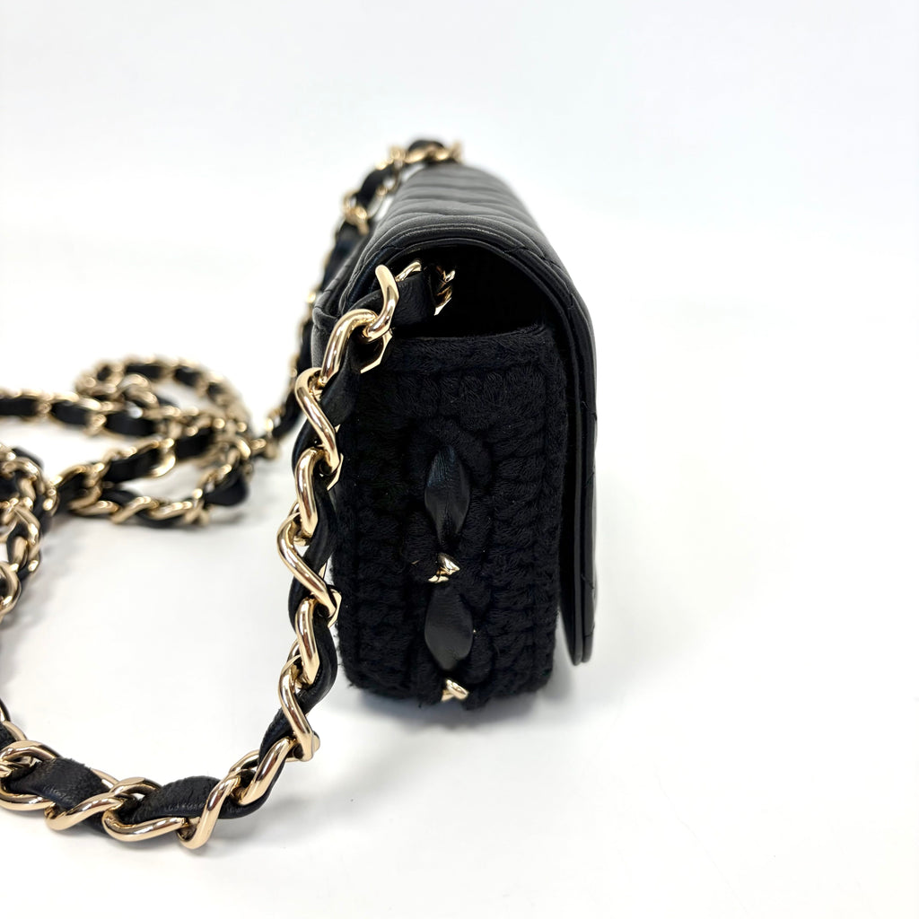 Pre-Owned Chanel Lambskin Splicing WOC Crossbody Bag Late Year2021 Length 16cm N22171901