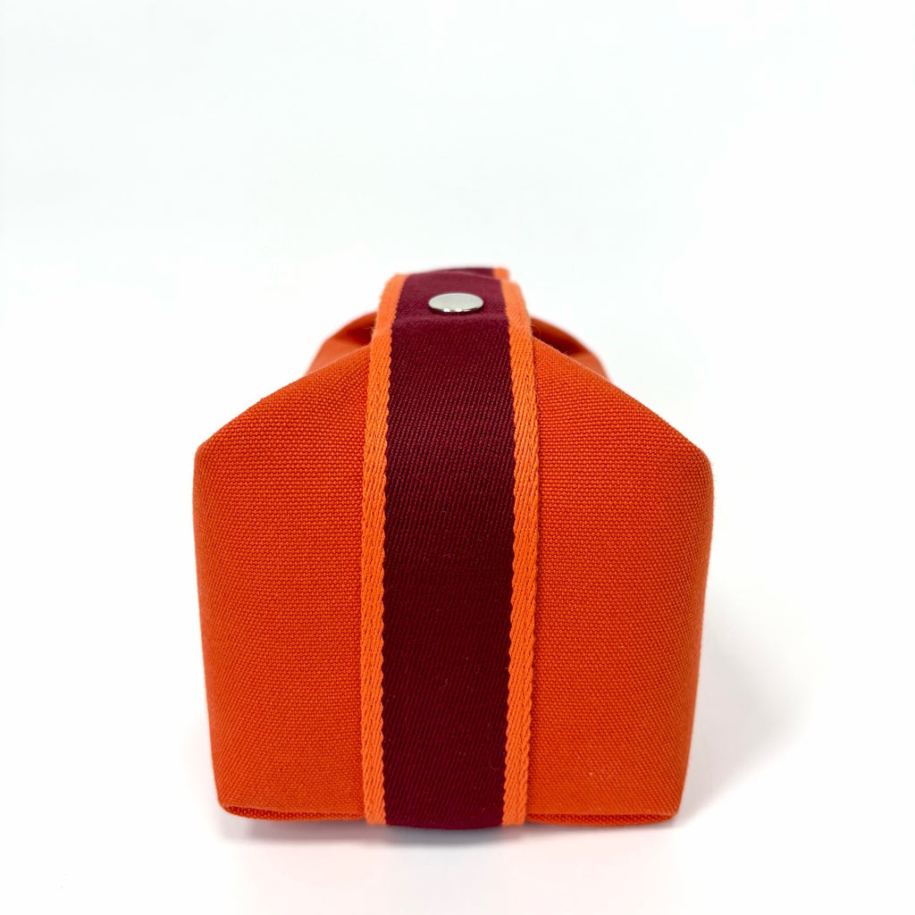 Pre-Owned Hermes Orange Lunch Box Bag Canvas With Strap And Liner N22113126