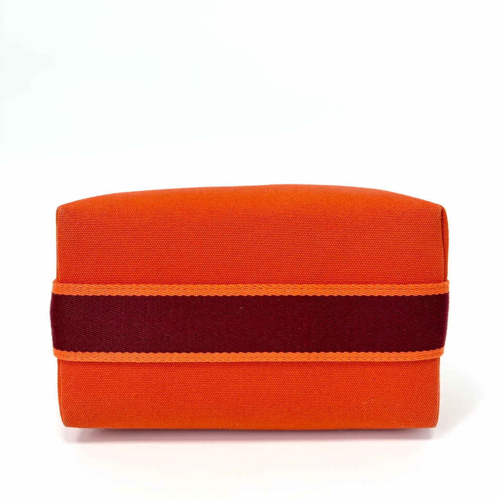 Pre-Owned Hermes Orange Lunch Box Bag Canvas With Strap And Liner N22113126