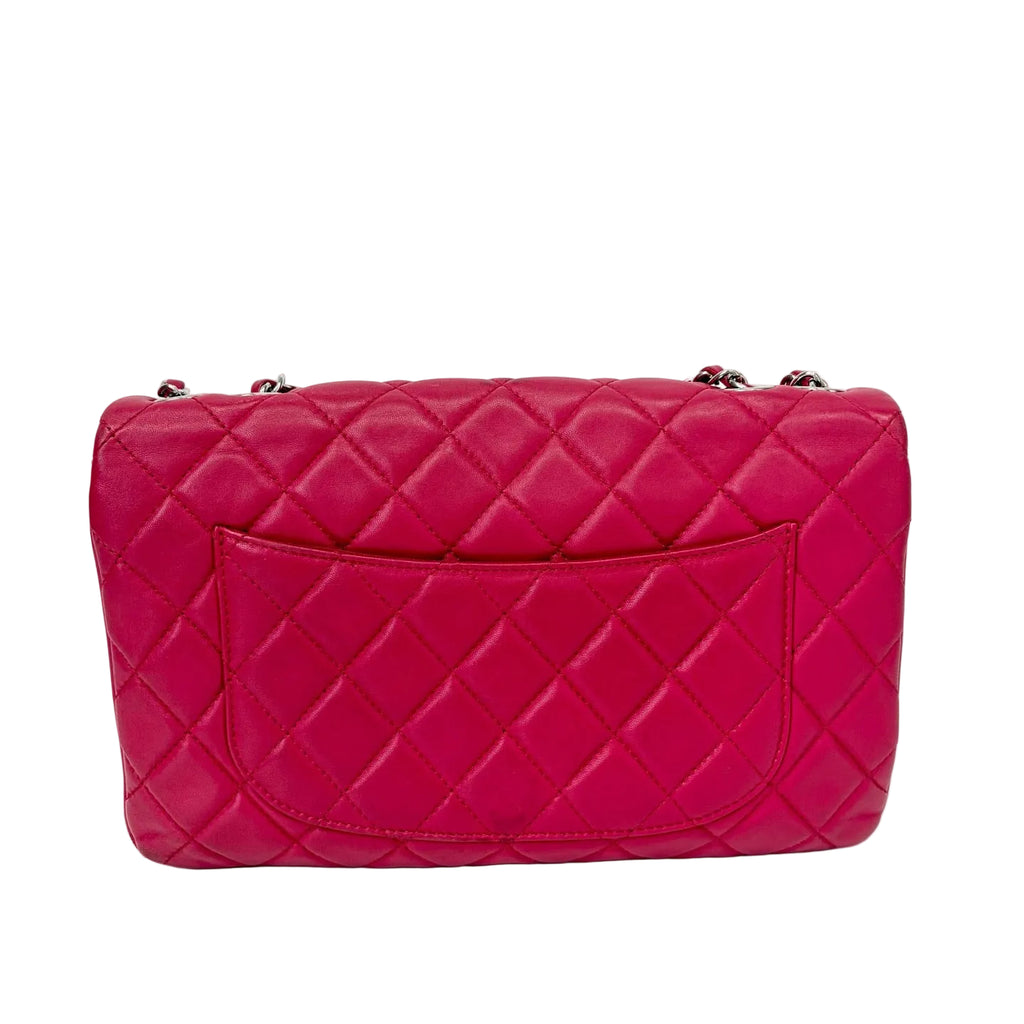 Pre-Owned Chanel CF Organizer Laser 19 Series Rose Pink Lambskin Year2014 Base Length 28 N22171580