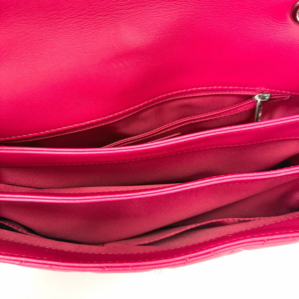 Pre-Owned Chanel CF Organizer Laser 19 Series Rose Pink Lambskin Year2014 Base Length 28 N22171580