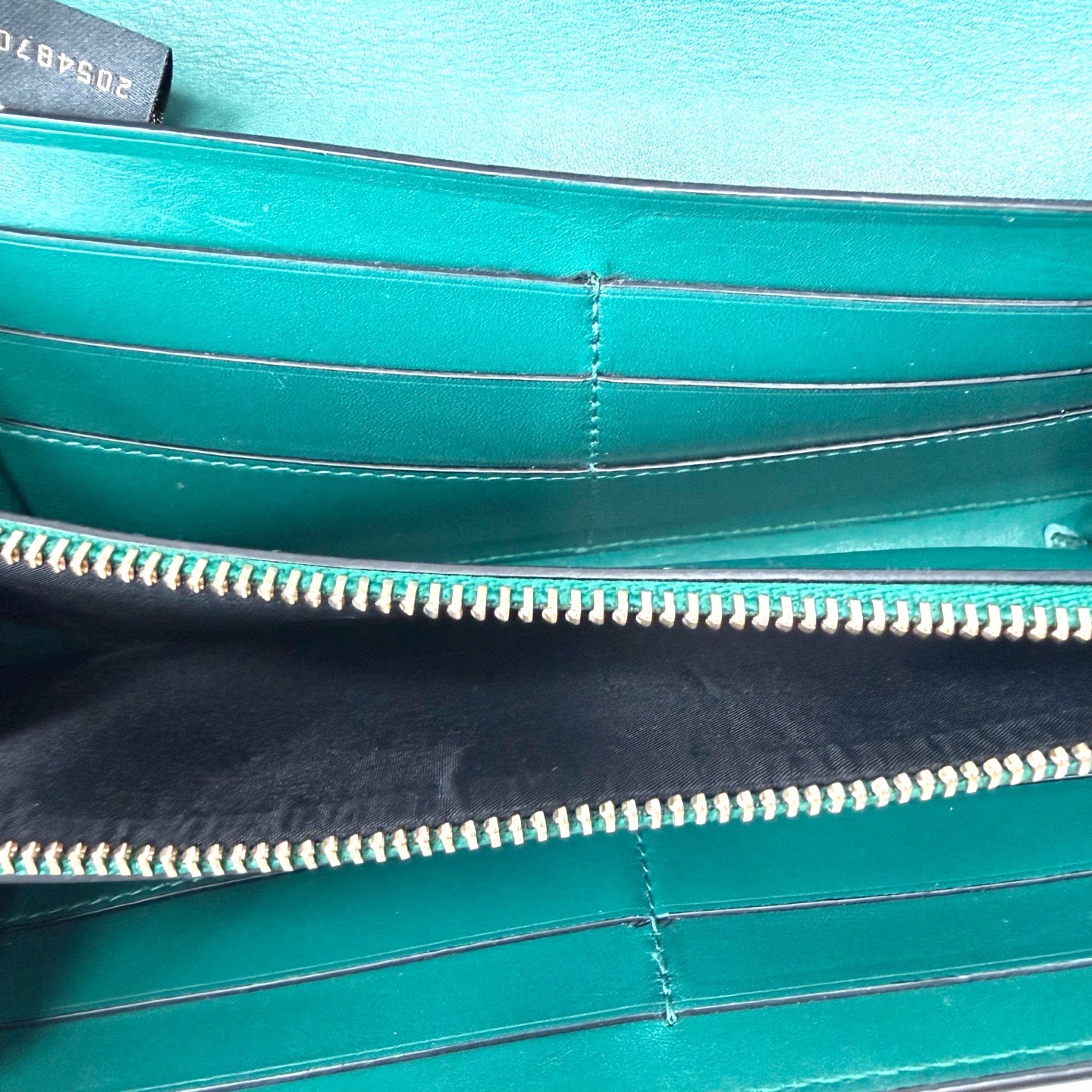 Pre-Owned BVLGARI Serpenti Long Wallet Emerald Lizard Skin Year2015 Size 19*10cm N22102854