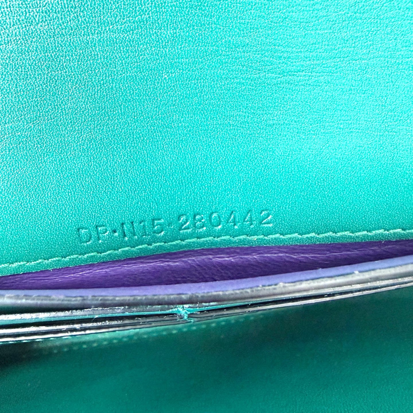 Pre-Owned BVLGARI Serpenti Long Wallet Emerald Lizard Skin Year2015 Size 19*10cm N22102854