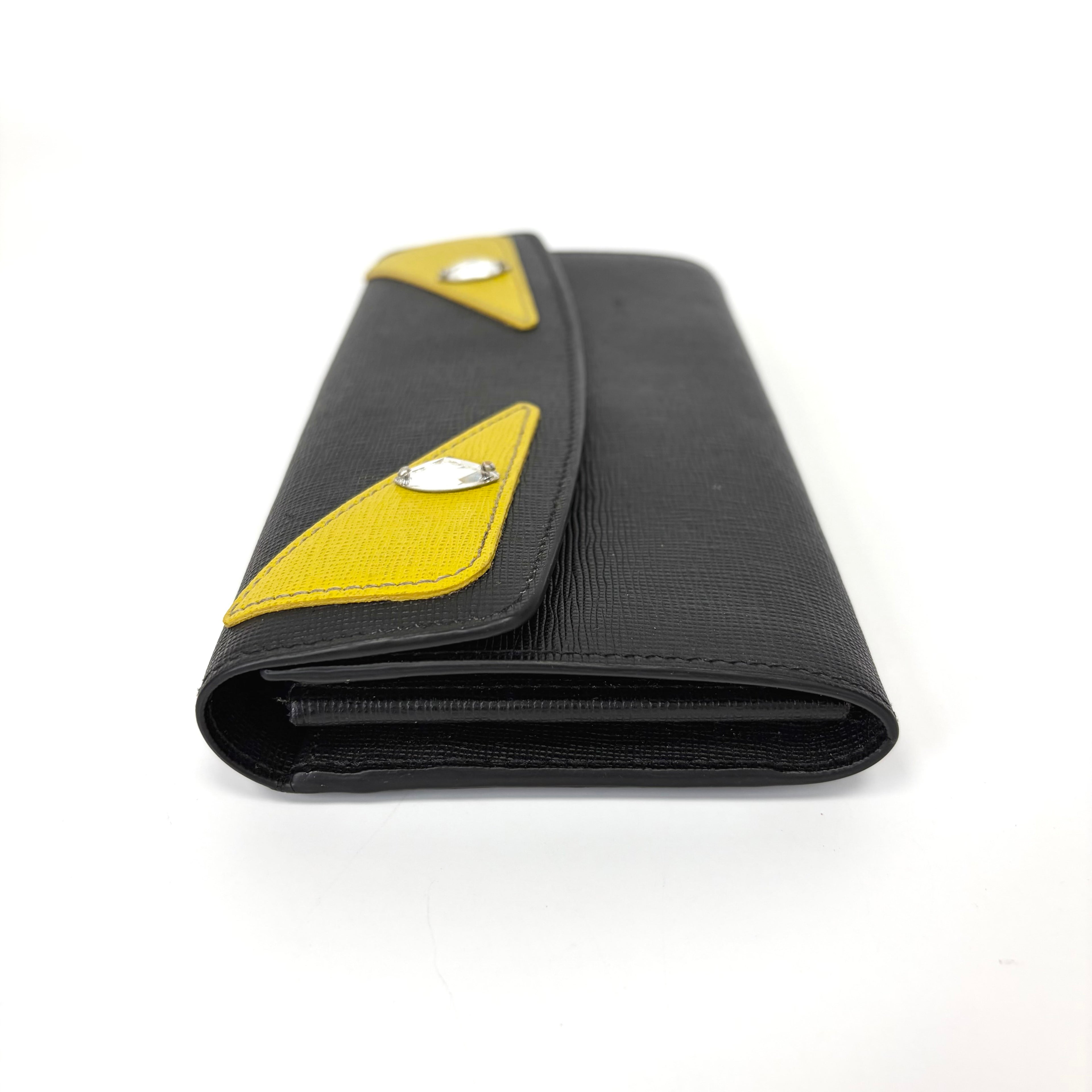 Pre-Owned Fendi Monster Rhinestone Long Wallet Base Length 19 N22104331