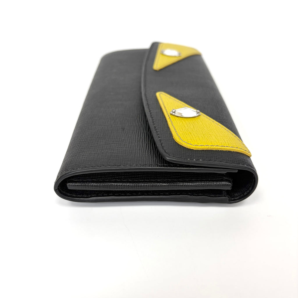 Pre-Owned Fendi Monster Rhinestone Long Wallet Base Length 19 N22104331