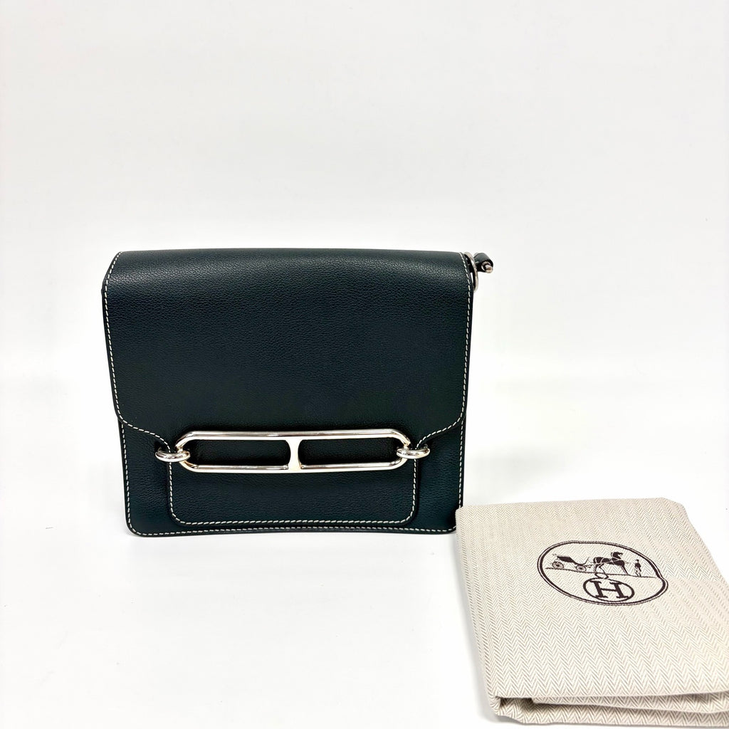 Pre-Owned Hermes Pig Nose Bag Vert Anglais 2Q Silver Hardware Evercolor Leather C Stamp Year2018 Base Length 23 N22170369