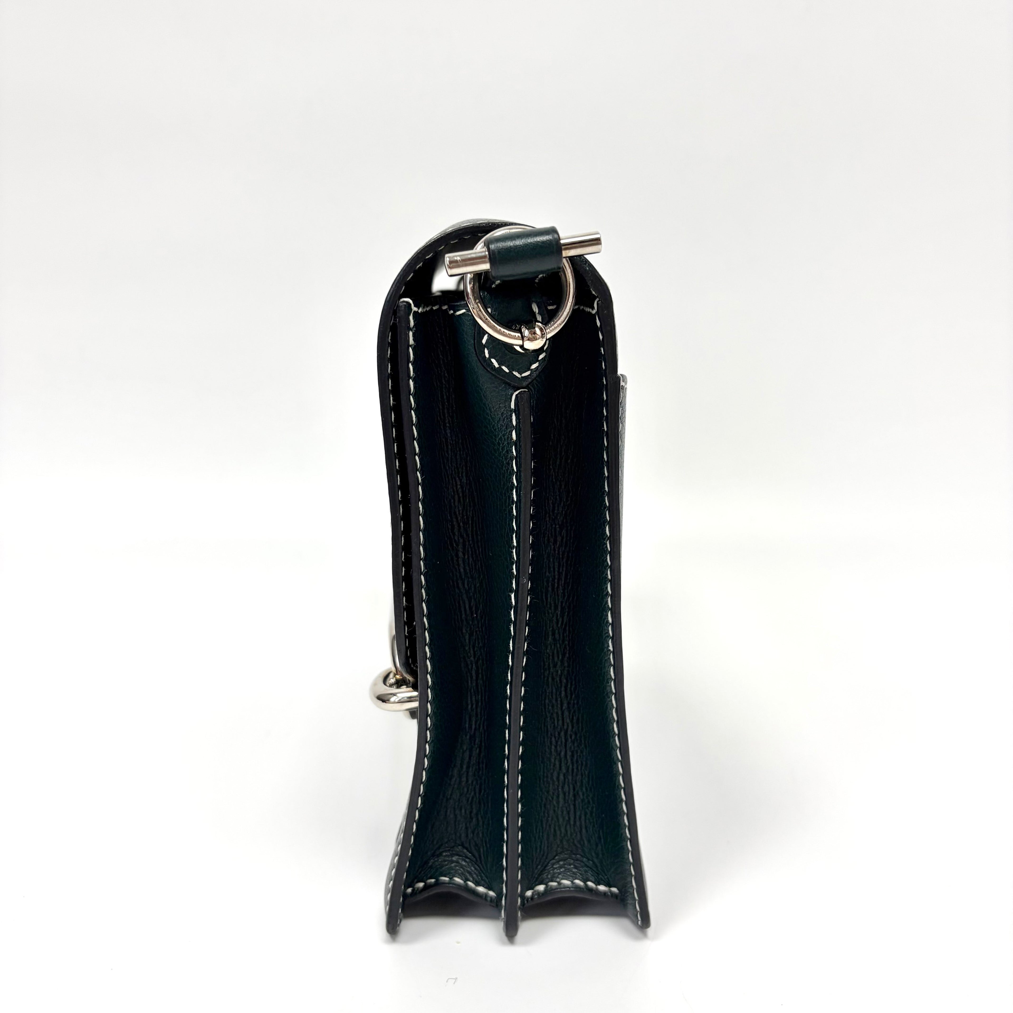 Pre-Owned Hermes Pig Nose Bag Vert Anglais 2Q Silver Hardware Evercolor Leather C Stamp Year2018 Base Length 23 N22170369