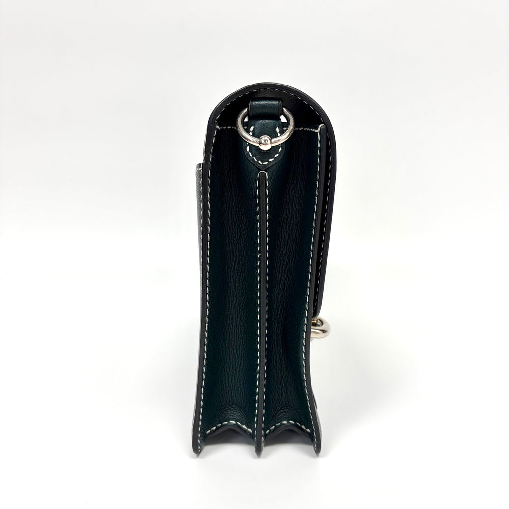 Pre-Owned Hermes Pig Nose Bag Vert Anglais 2Q Silver Hardware Evercolor Leather C Stamp Year2018 Base Length 23 N22170369