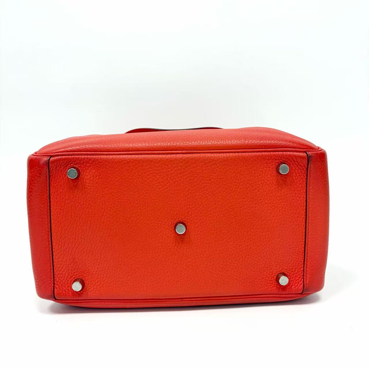 Pre-Owned Hermes Lindy30 Salmon Red TC Leather Silver Hardware T Stamp Year2015 N22170283
