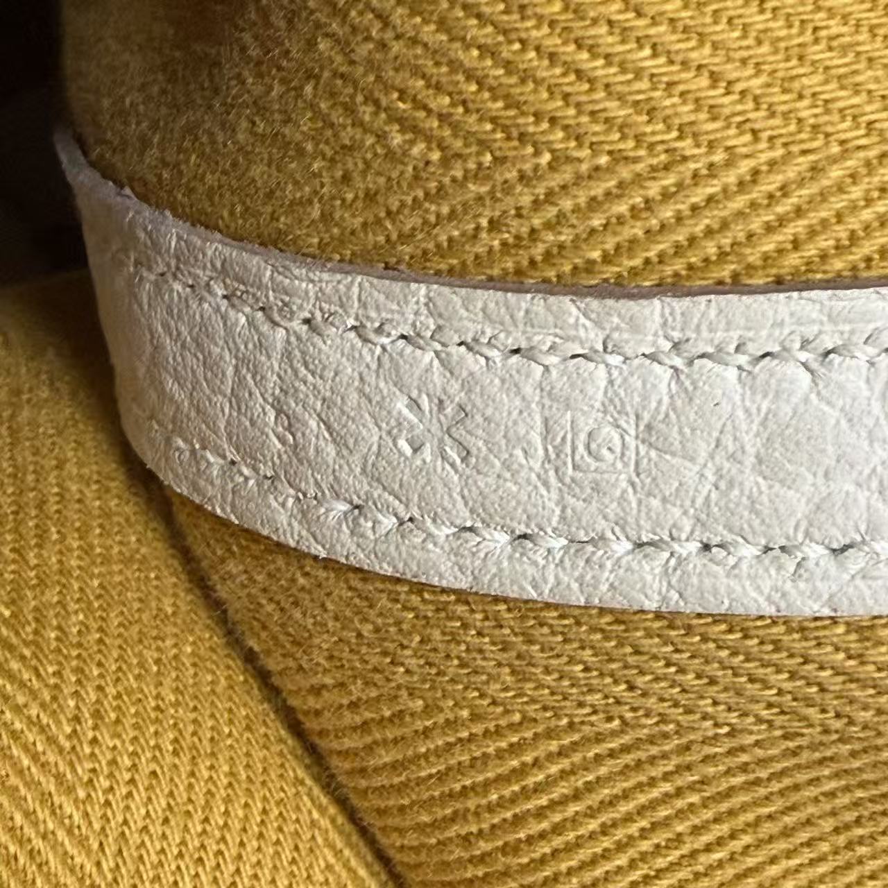 Pre-Owned Hermes Garden Party Ginger Yellow & White Silver Hardware Late Year2013 Length 36 N22167422