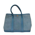 Pre-Owned Hermes Garden Party Blue Canvas Leather O Stamp Year2011 Base Length 30 N22167584