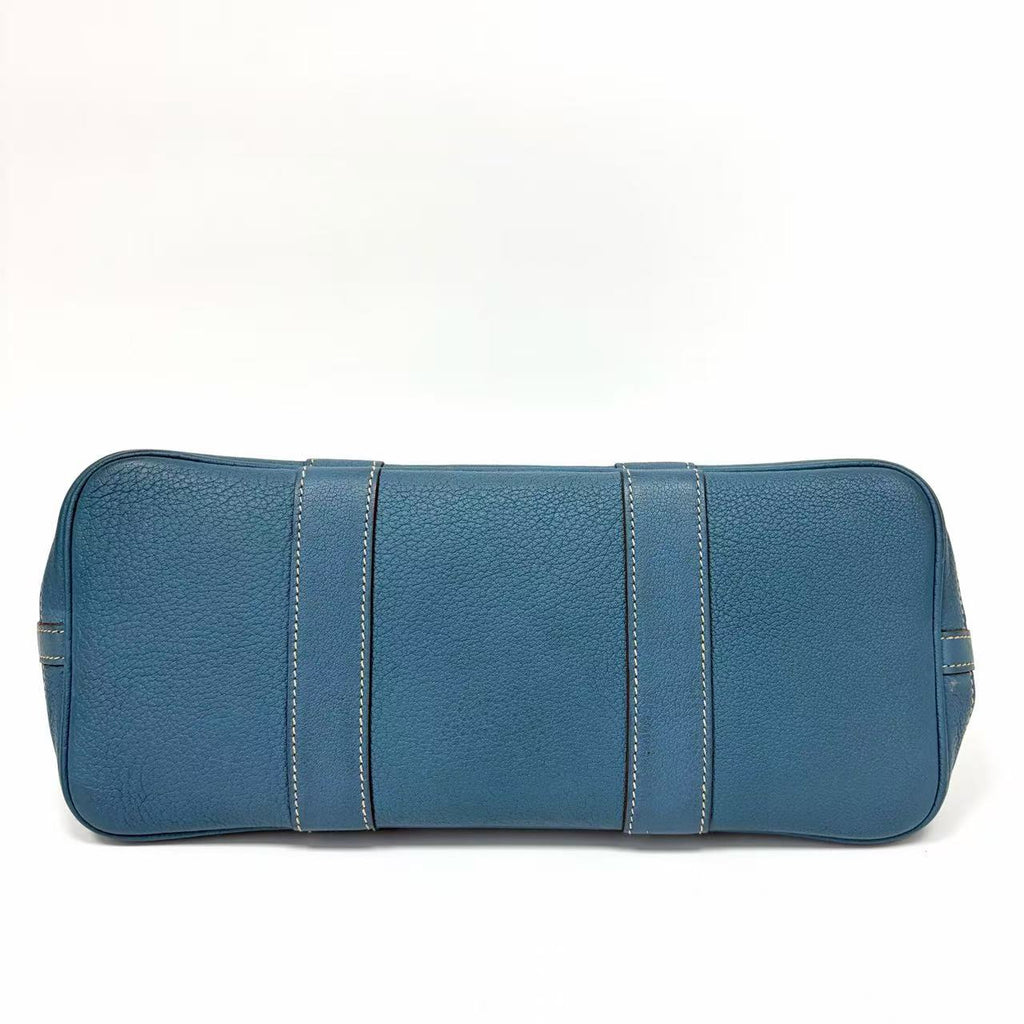 Pre-Owned Hermes Garden Party Blue Canvas Leather O Stamp Year2011 Base Length 30 N22167584
